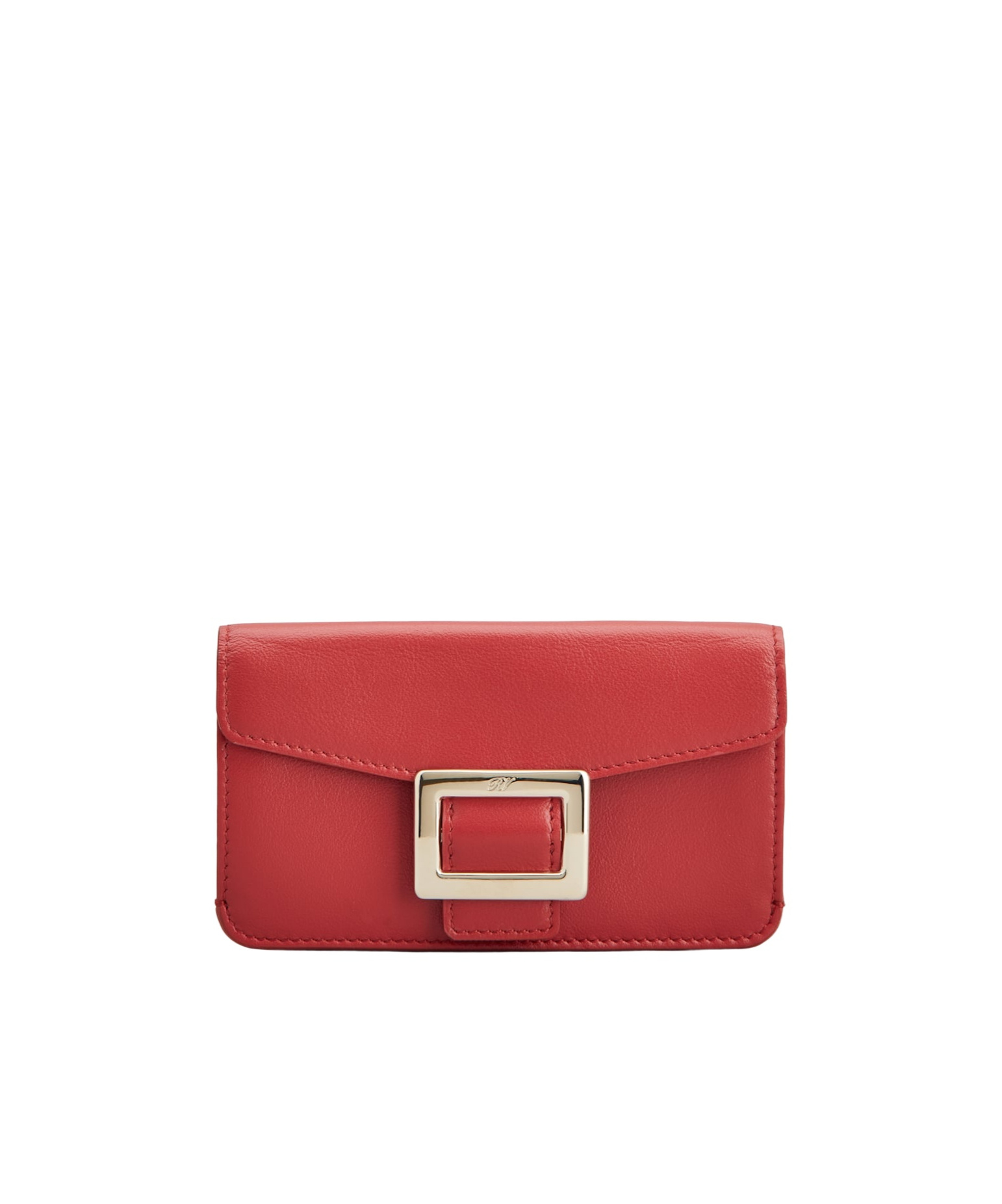 Roger Vivier Belle Vivier Credit Card Holder In Red