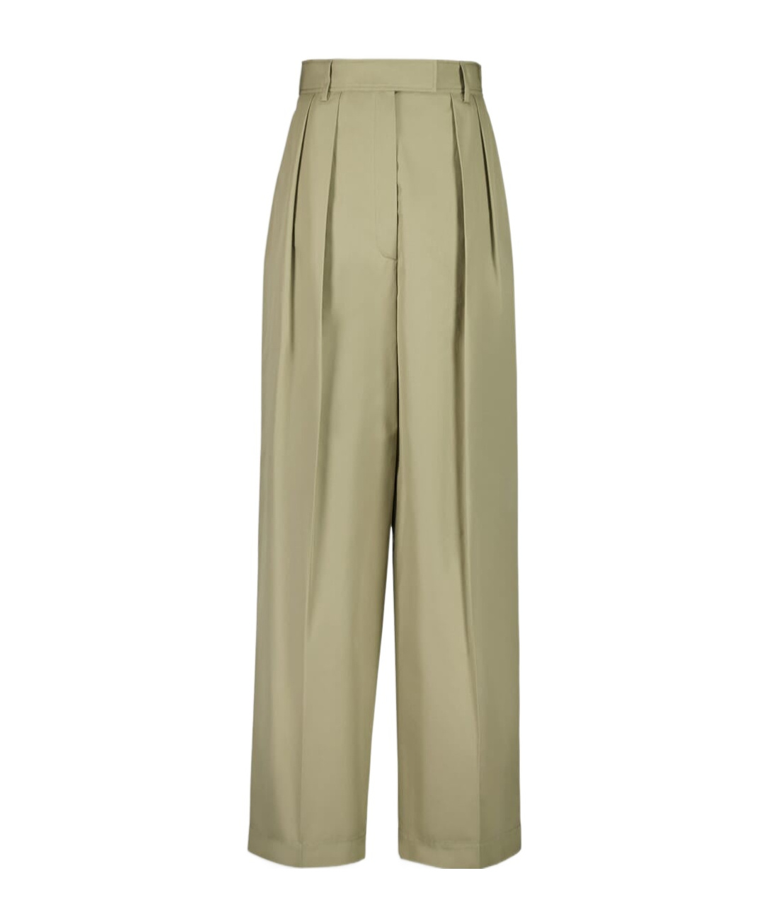 La Doublej Pleated Cotton Trousers In Green