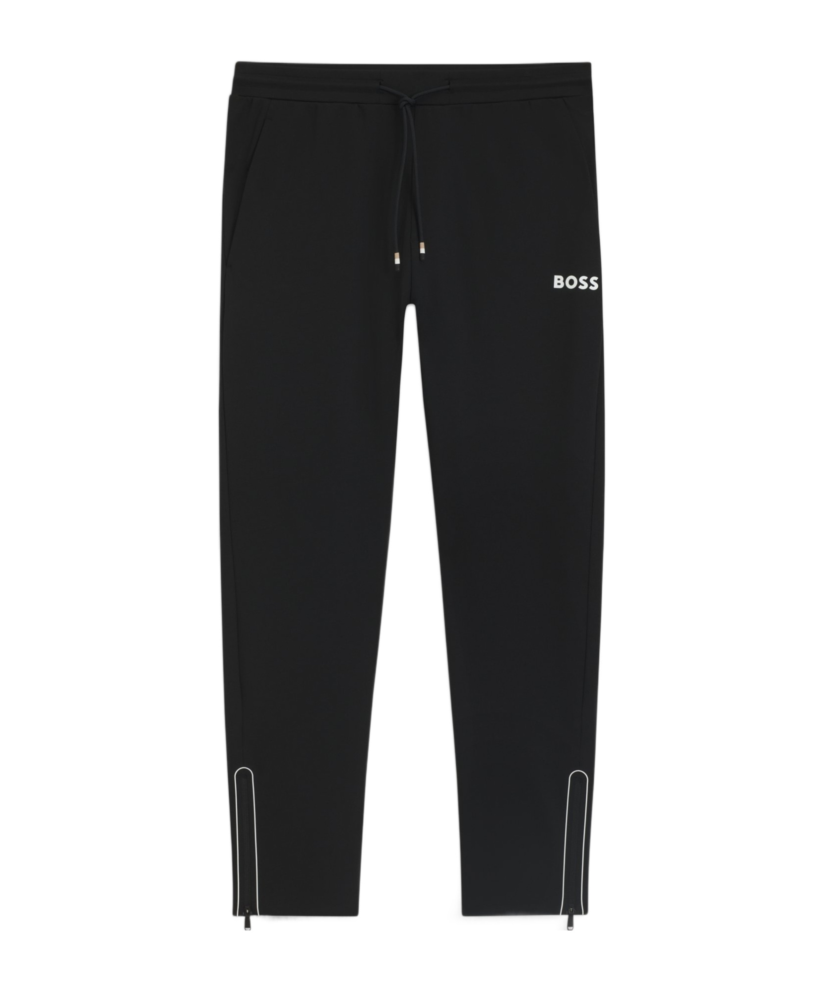 Hugo Boss Logo-detail Zip-cuffed Track Pants In Black