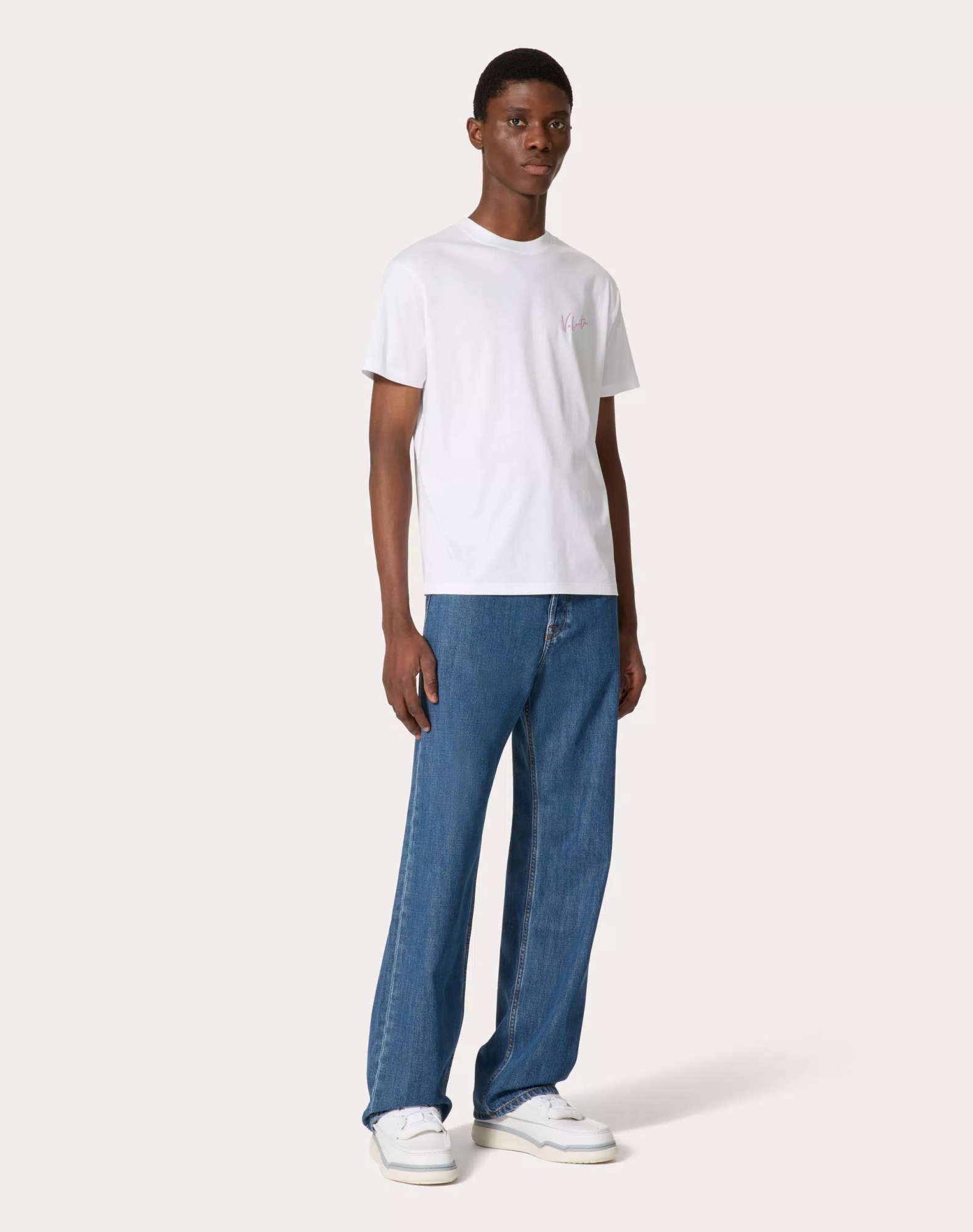 Valentino Crewneck Embroidered Graphic T-shirt In White
