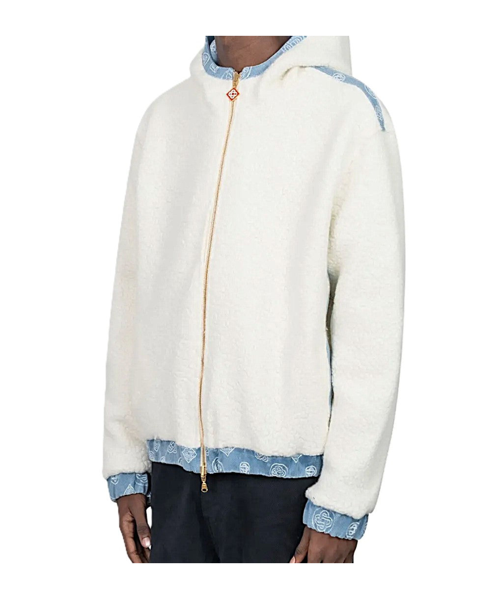 Casablanca Reversible Hooded Denim Jacket In Blue