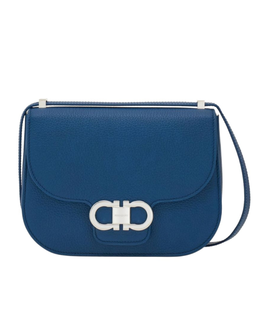 Ferragamo Flip Shoulder Bag In Blue