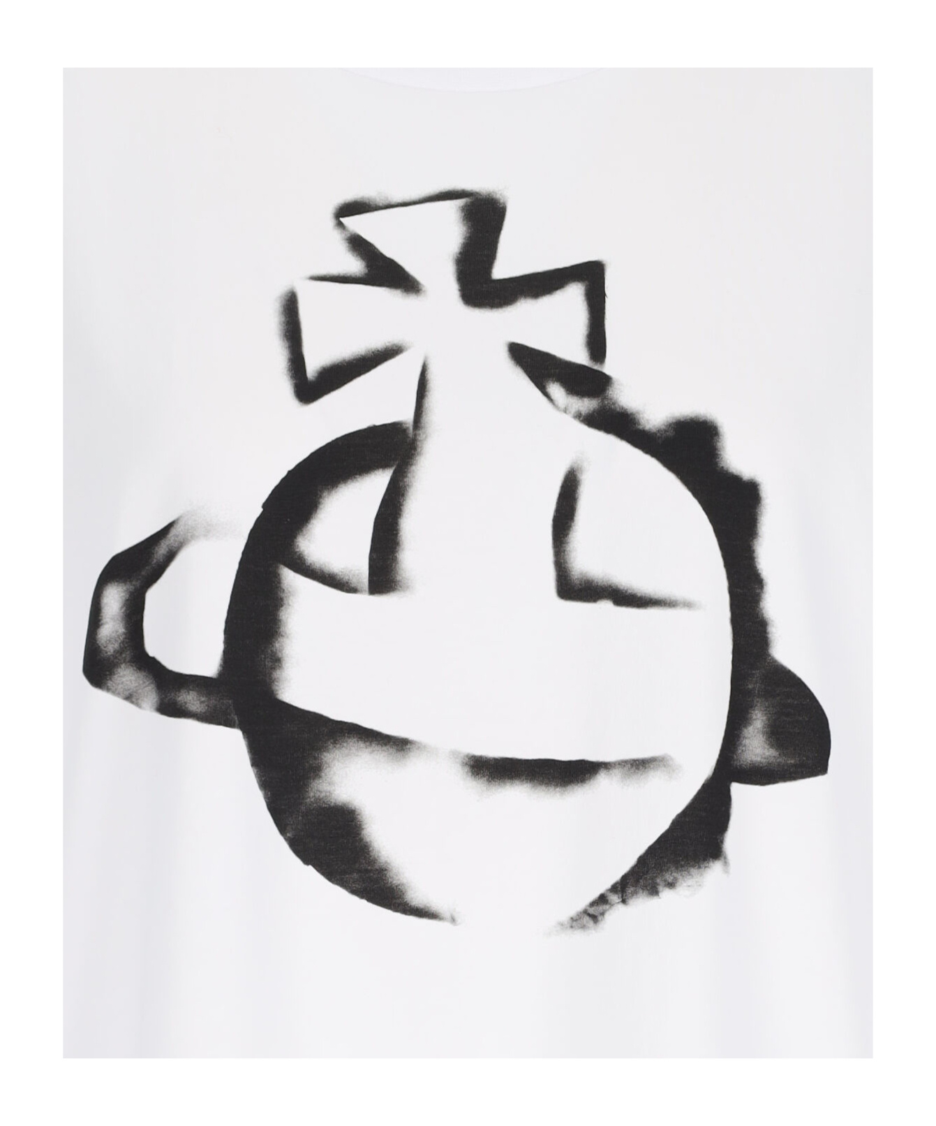 Vivienne Westwood Short-sleeved Cotton T-shirt With Abstract Graphic Design In White