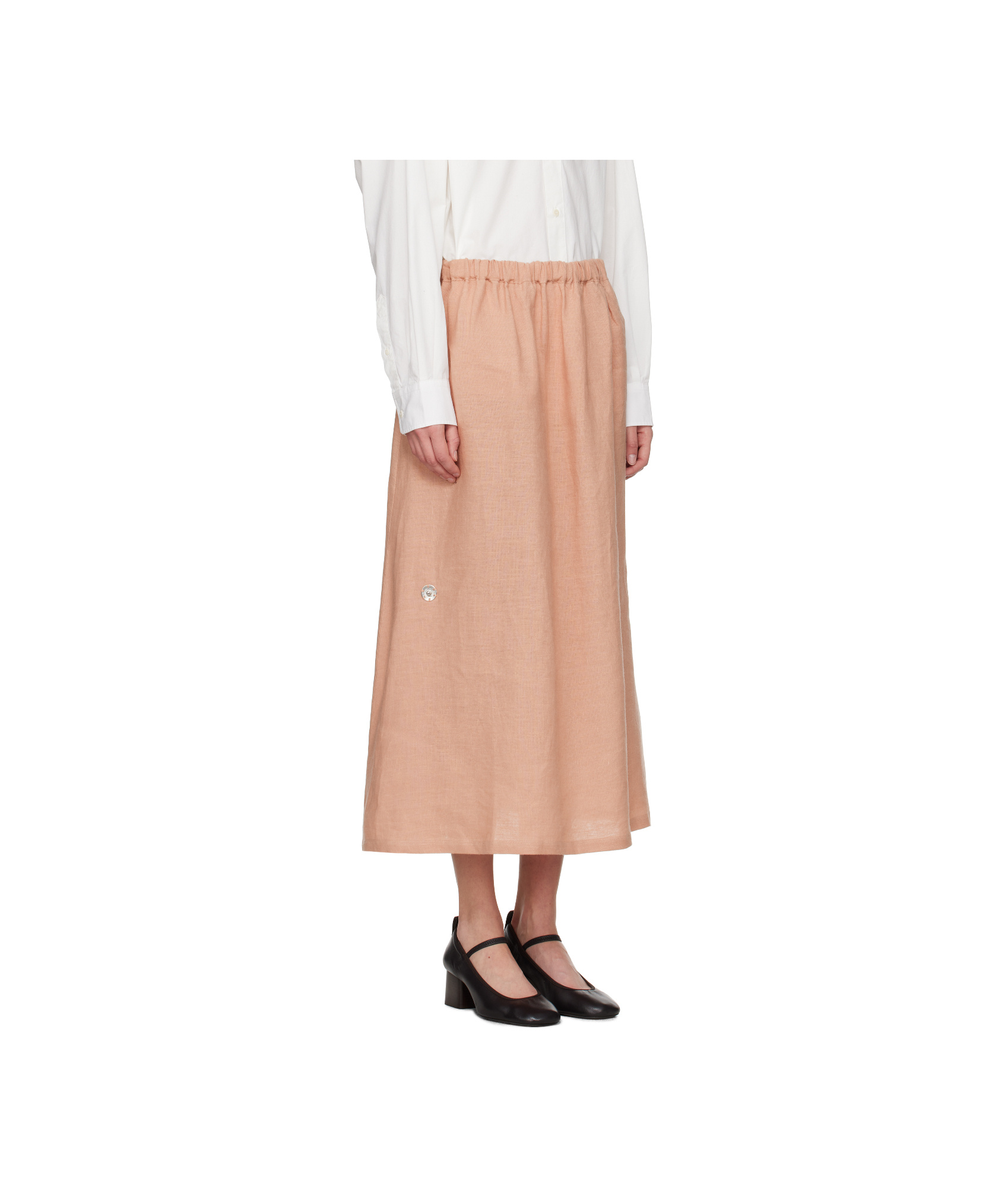 Baserange Pink Ponte Maxi Skirt In Nude