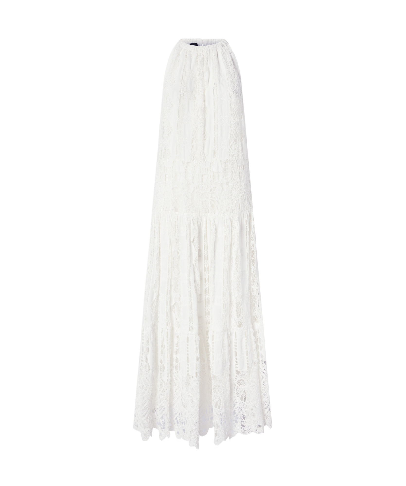 Shop Pinko Laced Maxi Skirt In White
