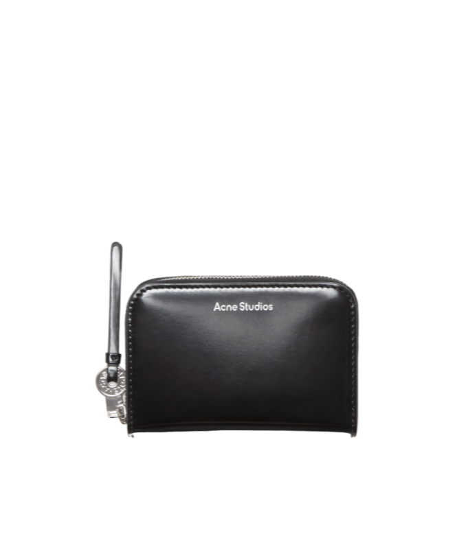 Acne Studios Zip-up Leather Wallet In Black
