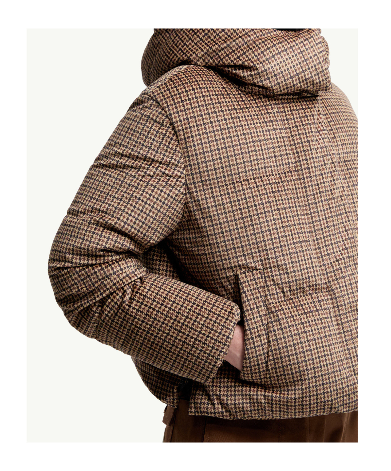 Moncler Quierzy Hooded Short Down Jacket In Brown