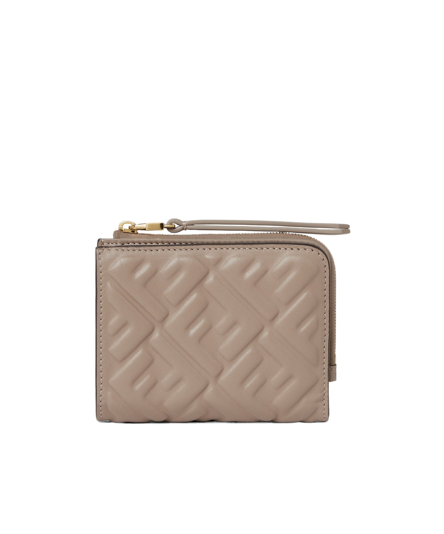 Fendi Dove Gray Nappa Leather Wallet With Ff Motif In Brown