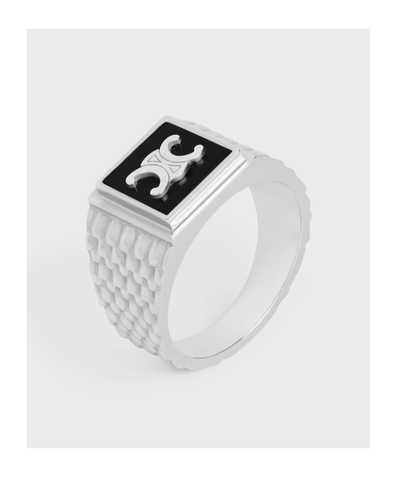 Celine Triomphe Python Seal Ring In White