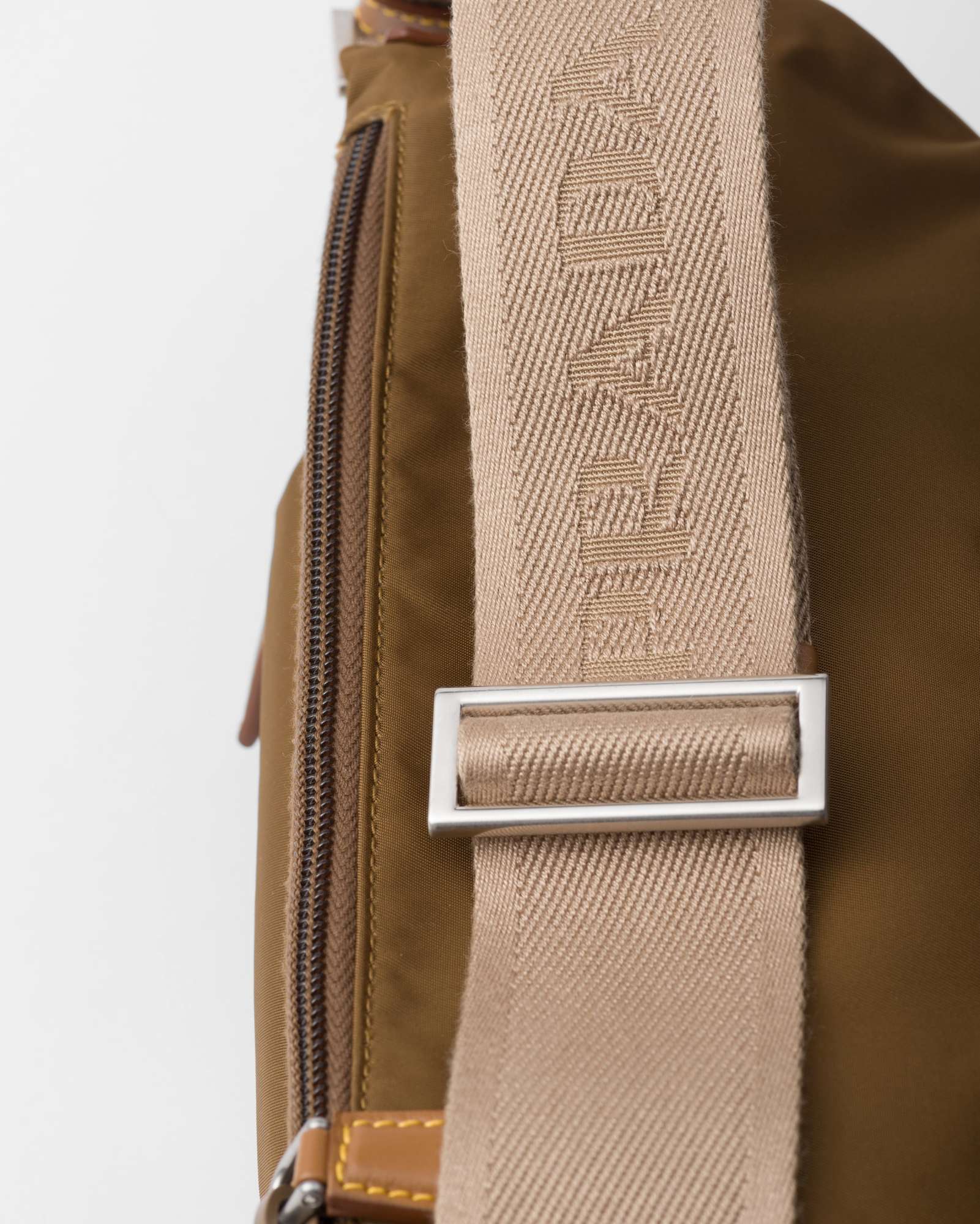 Prada Re-nylon And Leather Shoulder Bag In Brown