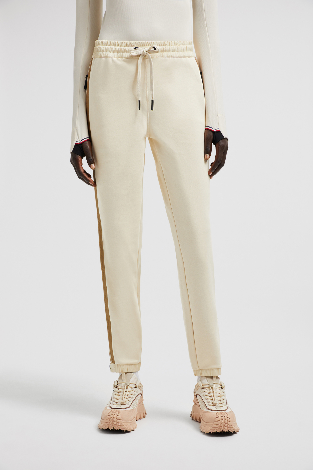 MONCLER PADDED MOUNTAIN LOGO TRACK PANTS 
