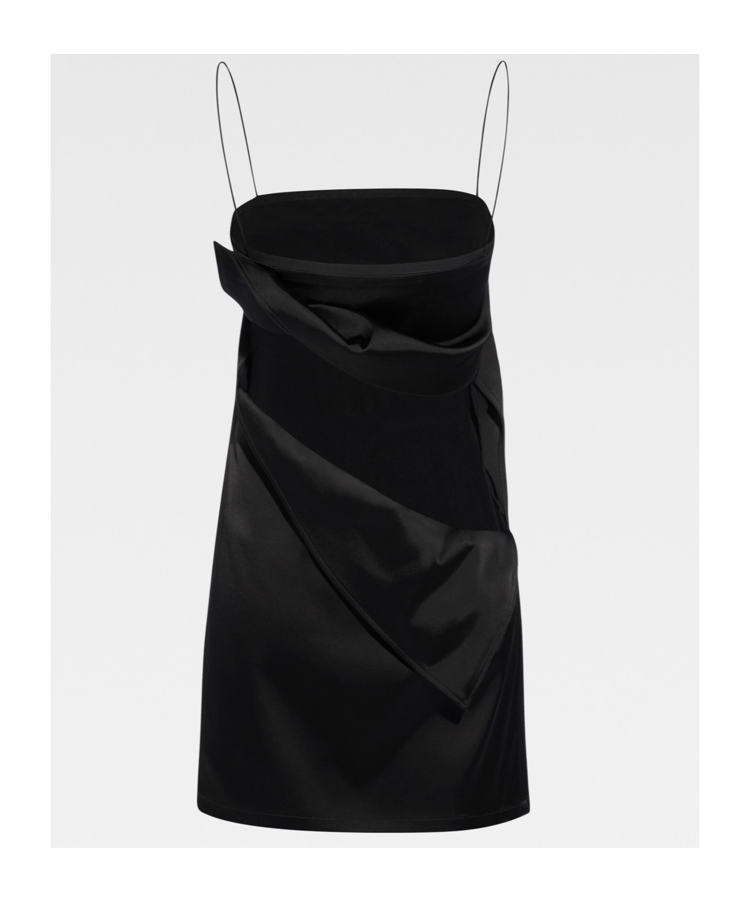 Jacquemus La Robe Mia Short Sleep Dress In Black