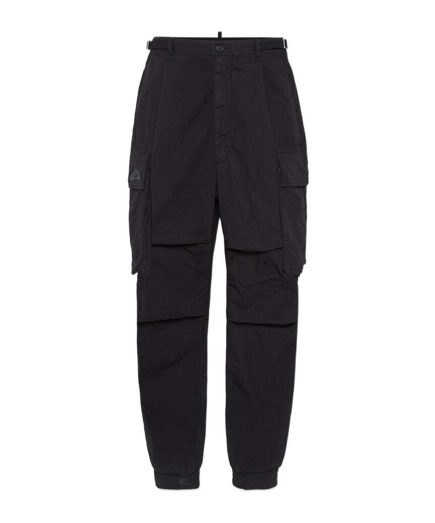 Dsquared2 Cotton Straight-leg Trousers In Black