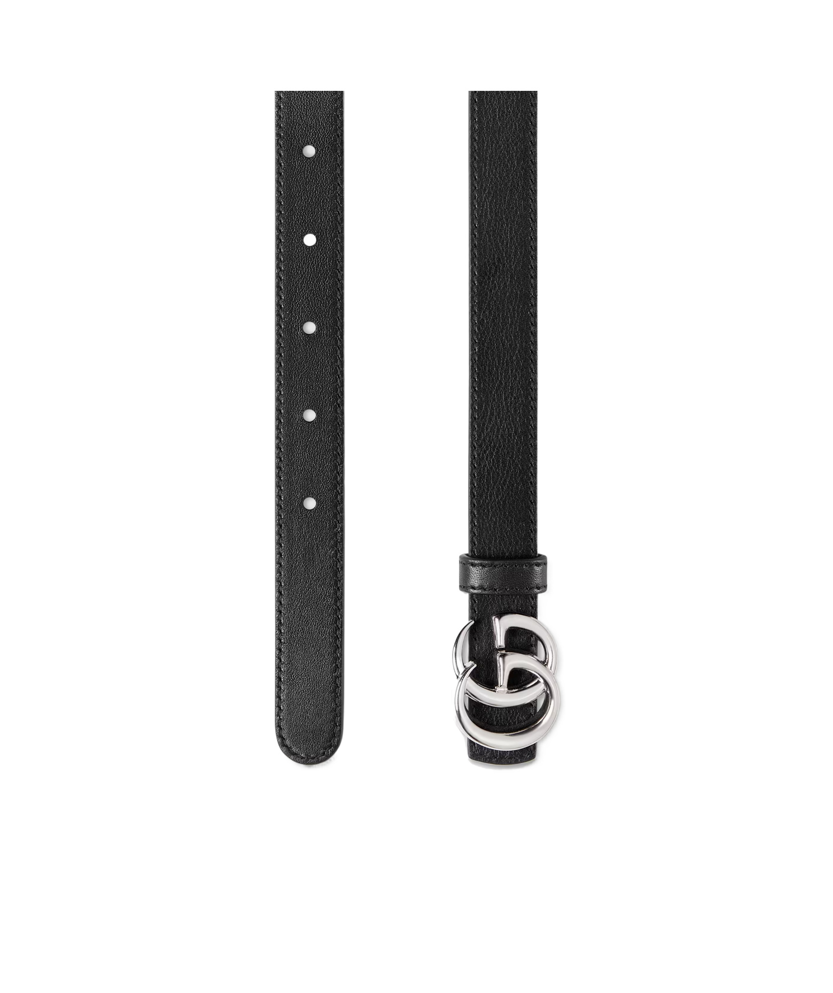 Gucci Reversible Gg Marmont Thin Belt In Black