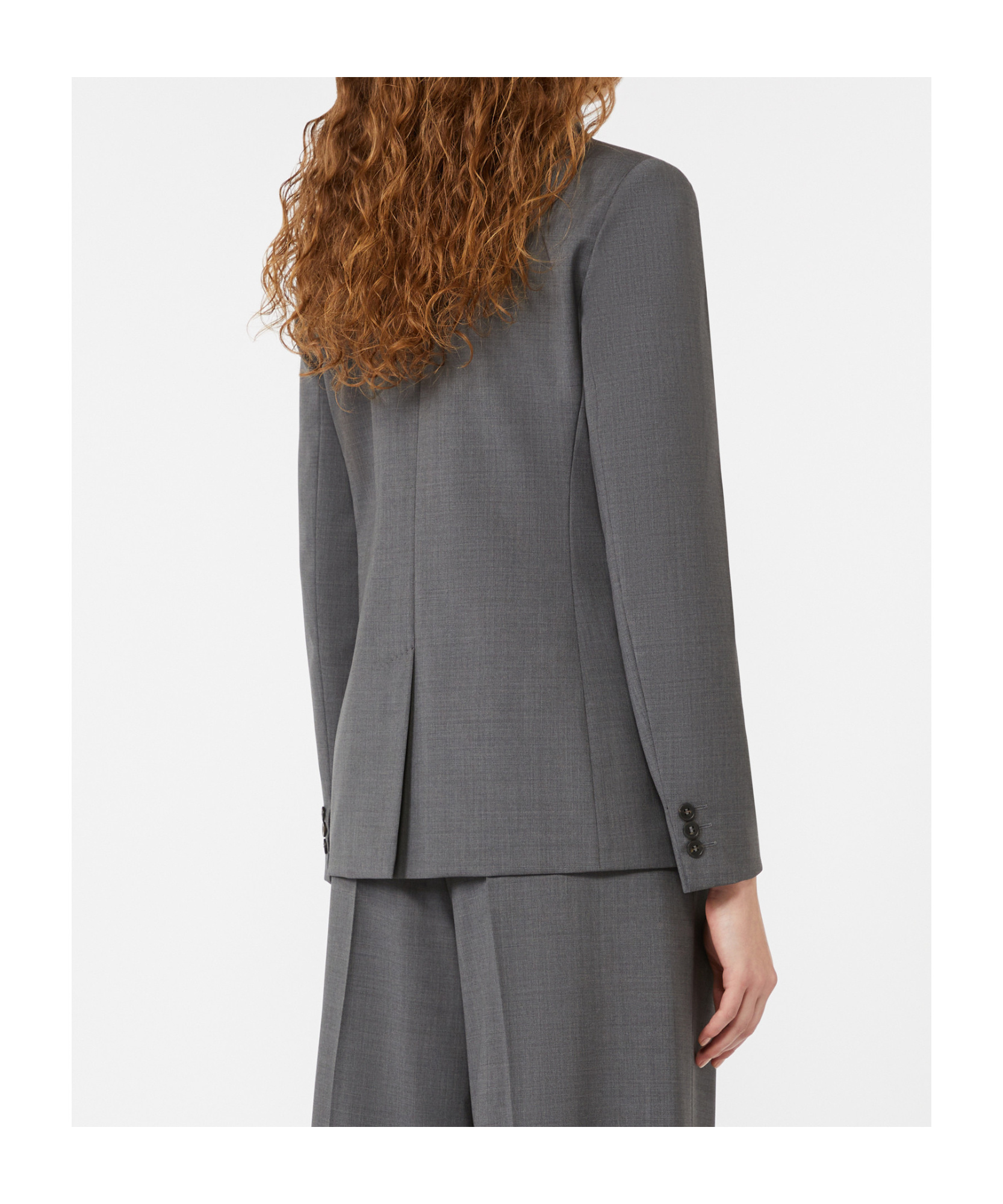 Weekend Max Mara Wool Double-breasted Blazer In Gray
