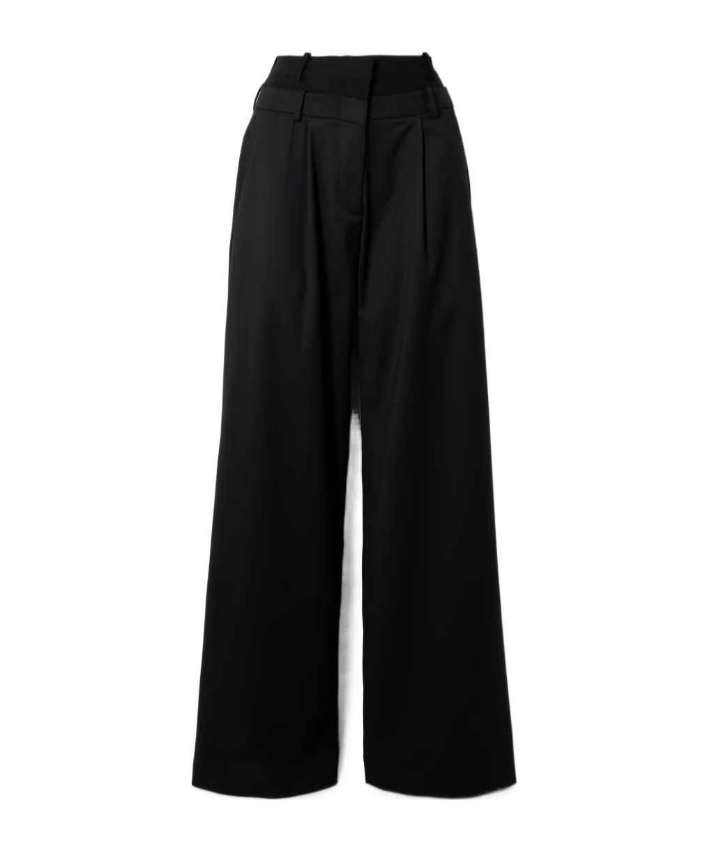 16arlington Layered Pleated Wide-leg Pants