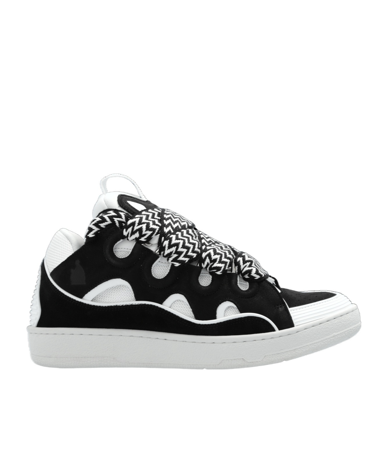 Lanvin Men's Leather Low-top Curb Sneakers In White