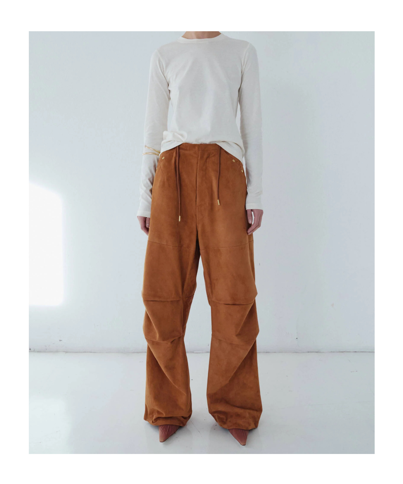 Darkpark Pleat Detail Track Pants In Brown