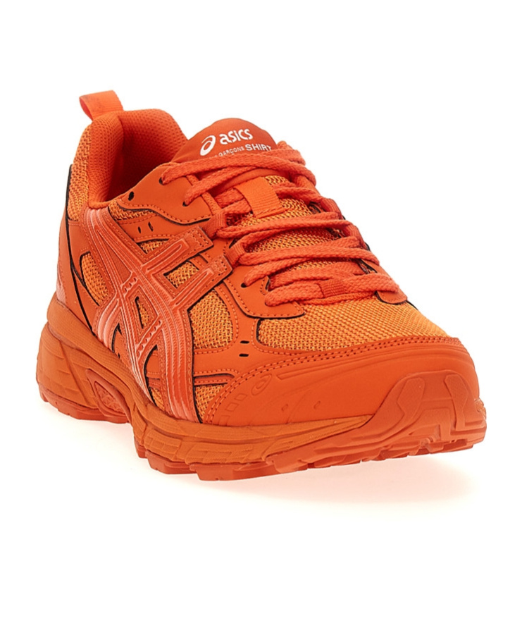 Comme Des Garçons Mesh Panels Sneaker Pull Tab In Orange