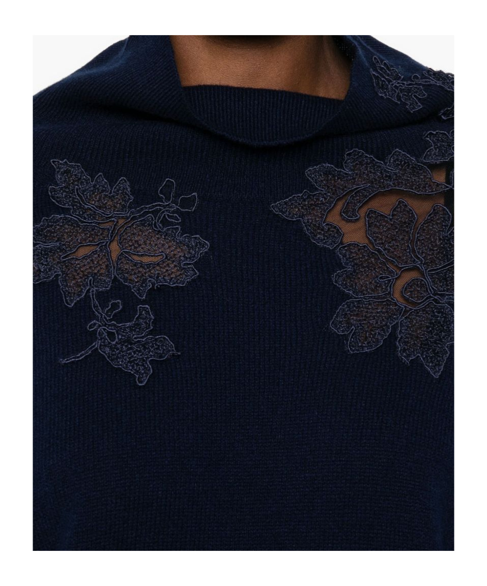 Ermanno Scervino Long-sleeved Sweater In Blue