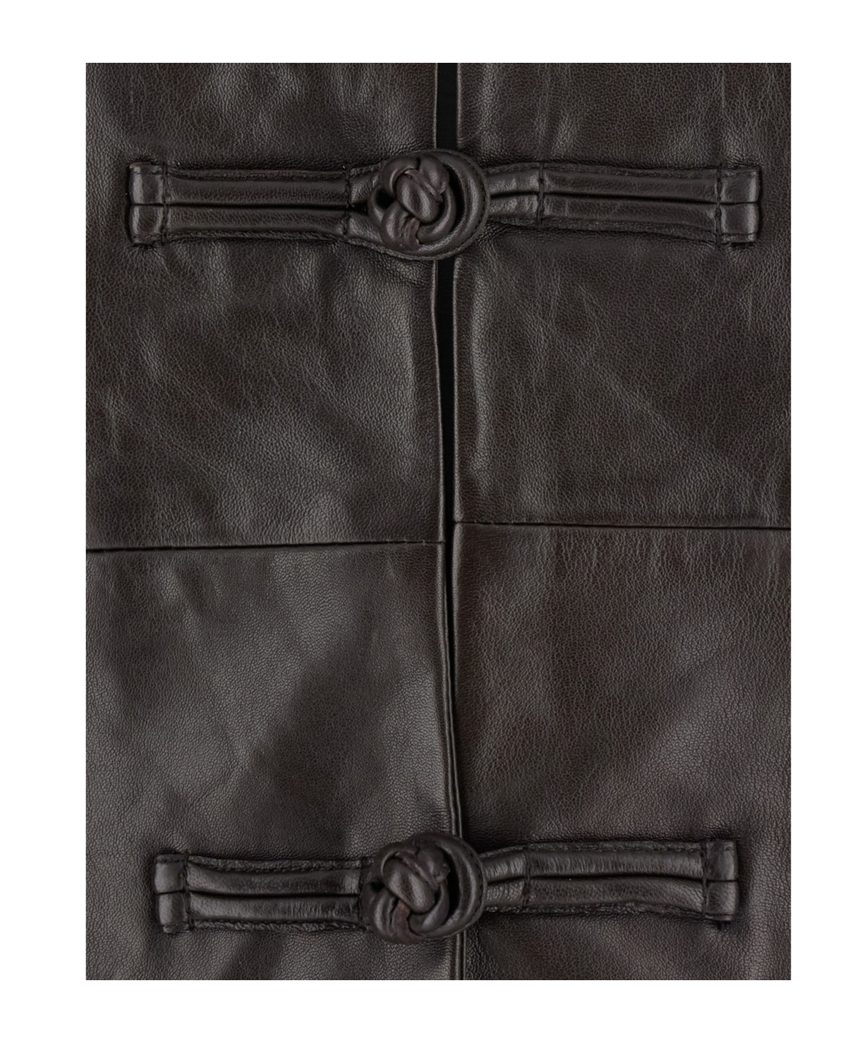 Rohe Brown Jacket With Front Toggle Closure In Leather Woman In Brown