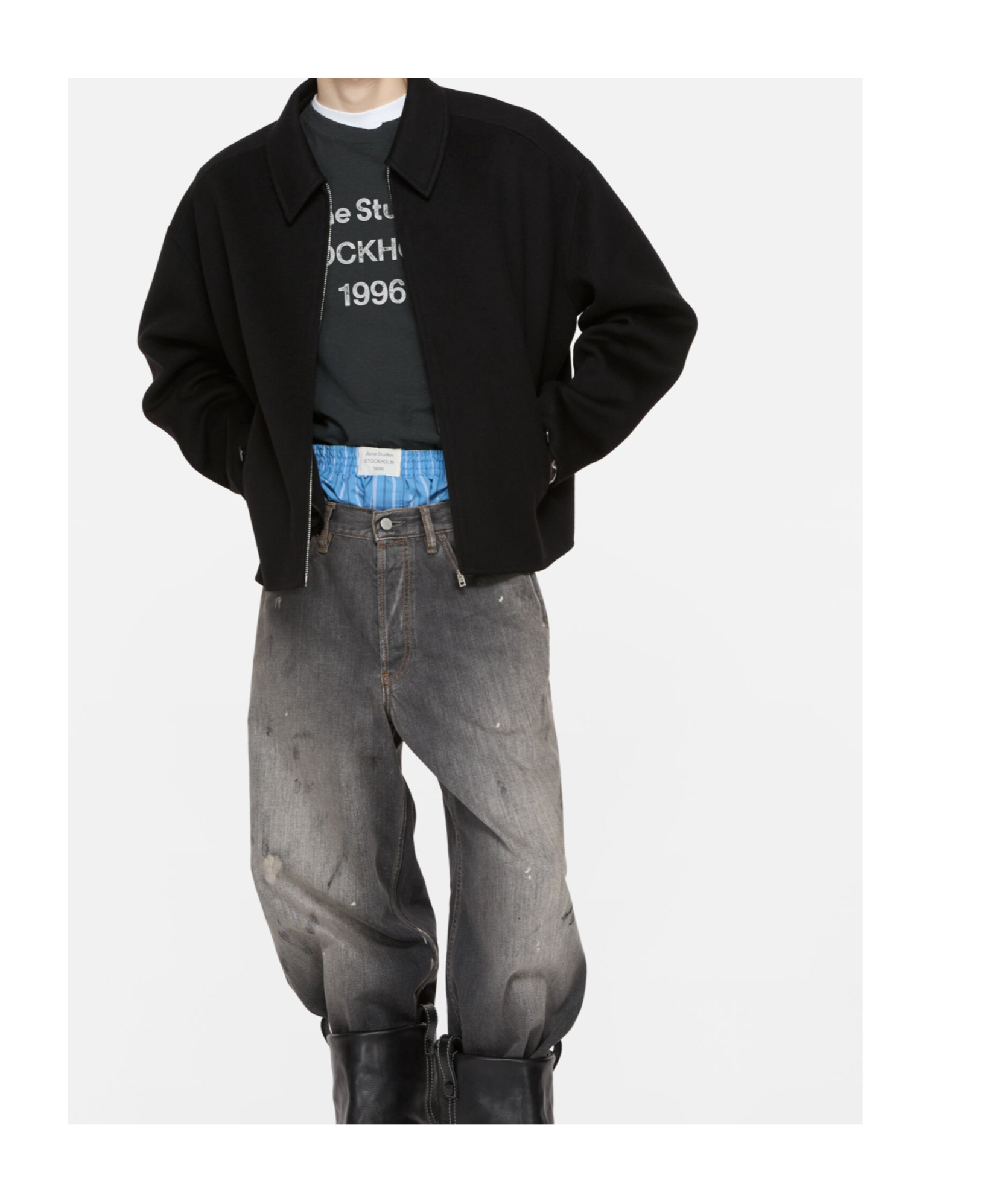 Acne Studios Zip-front Jacket In Black