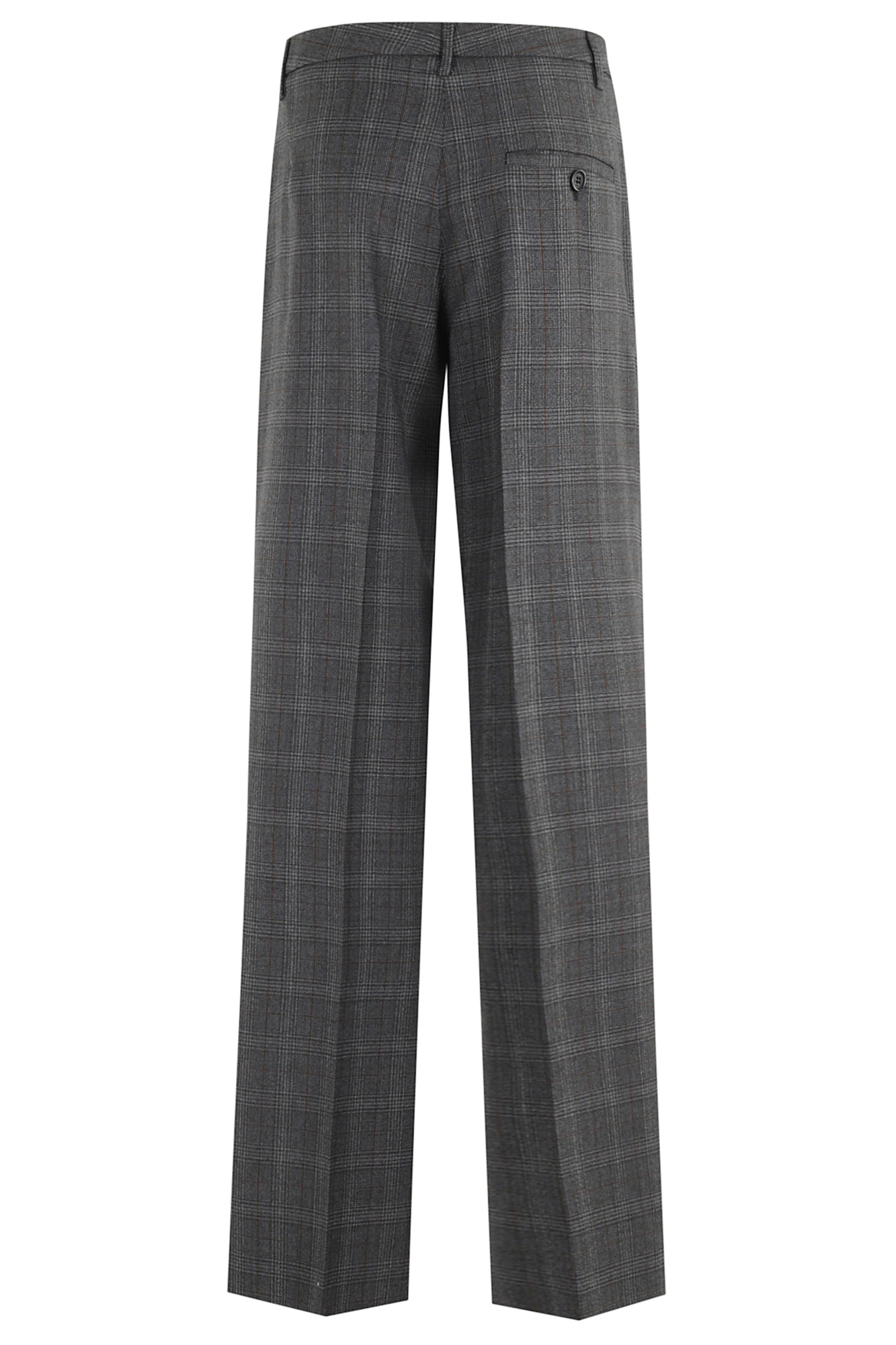 Aspesi Gray Check Wool Pants With Tailored Silhouette In Multi