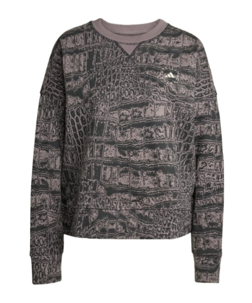 Adidas By Stella Mccartney Crocodile-print Long-sleeve Sweatshirt In Black