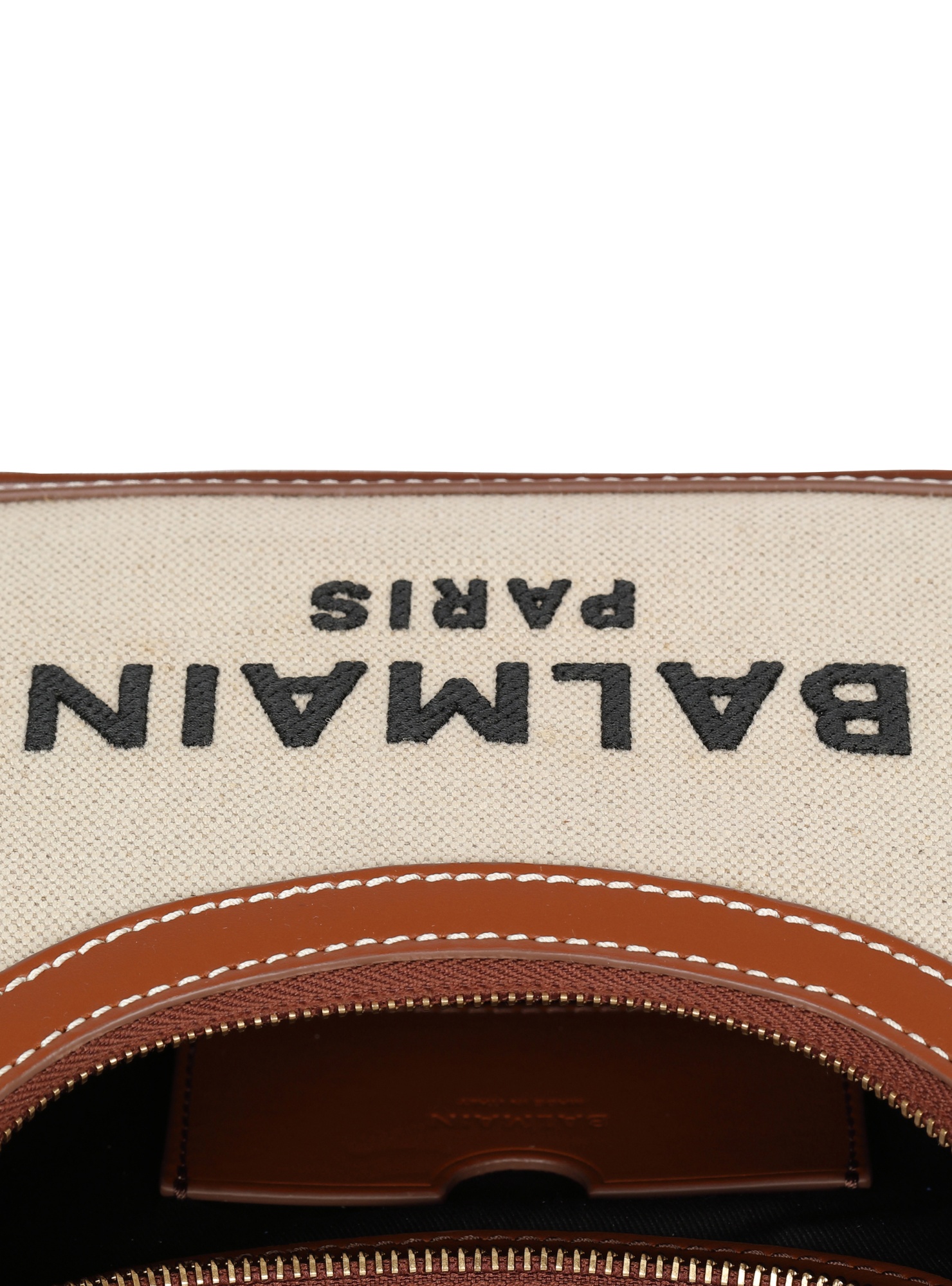Balmain Zippered Shoulder Bag In Brown