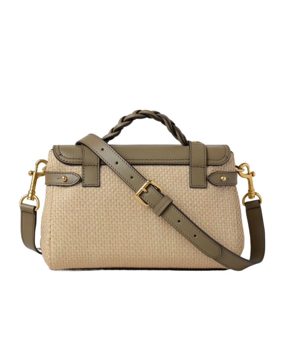 Mulberry Mini Raffia And Leather Alexa Satchel
