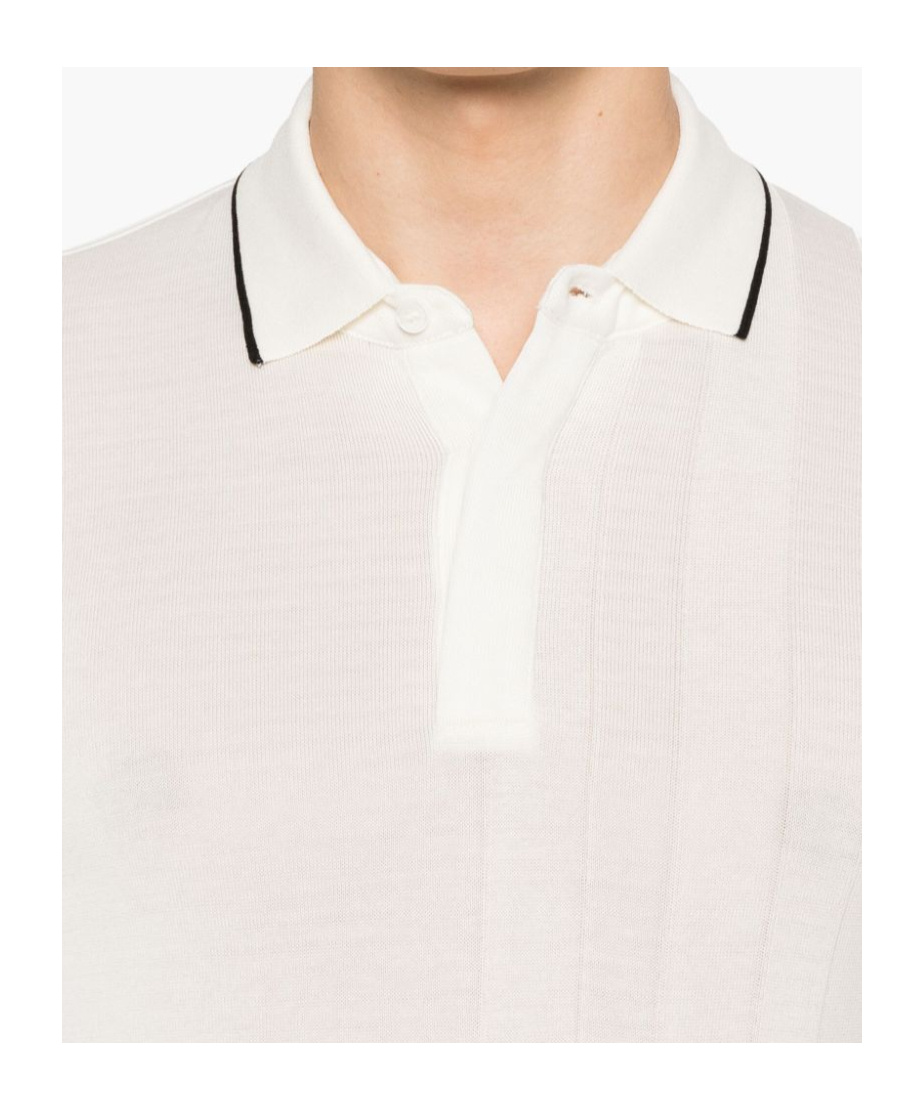 Jacquemus Lapel Long-sleeved Polo Shirt In White
