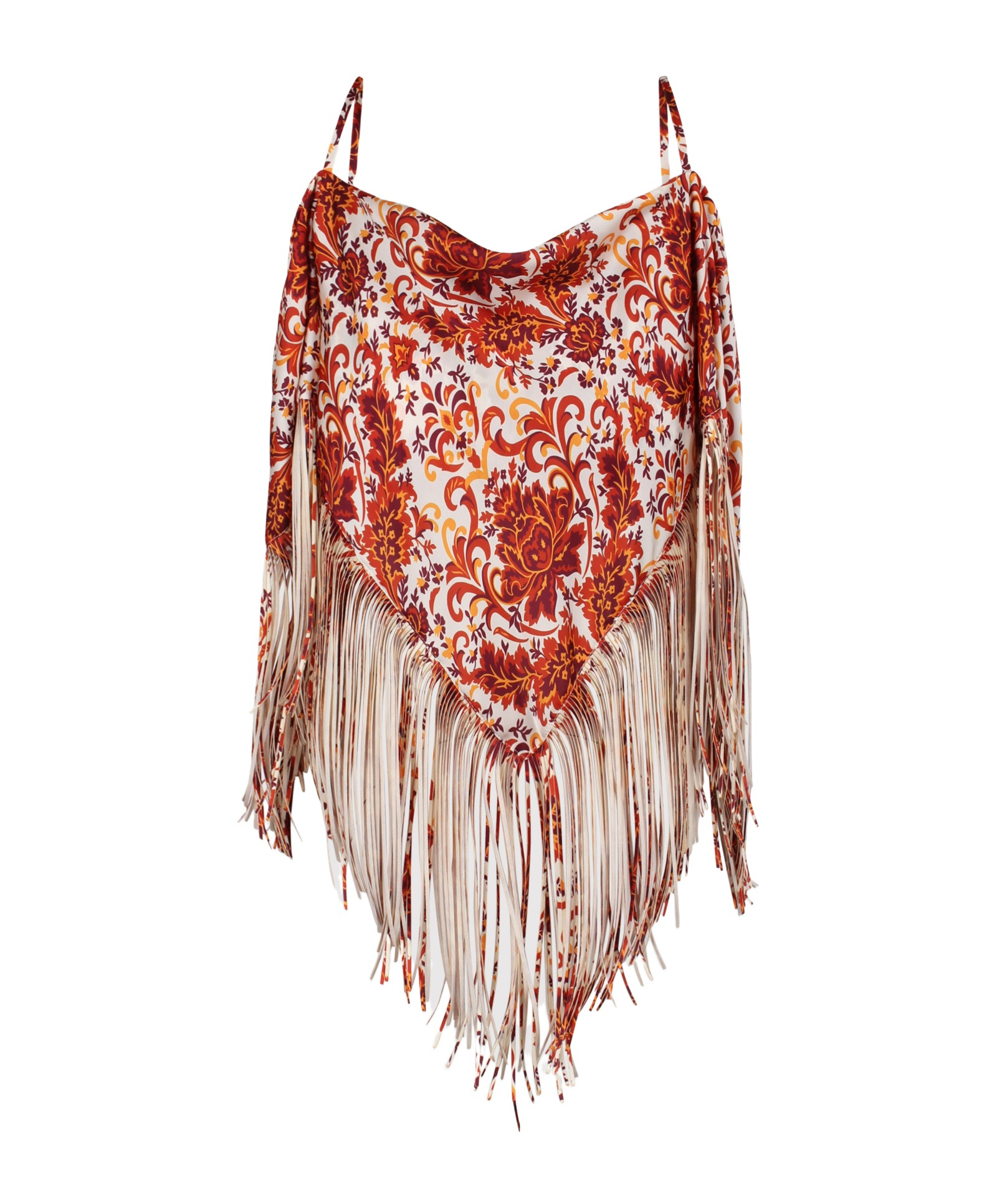 Rabanne Top With Fringes In Brown