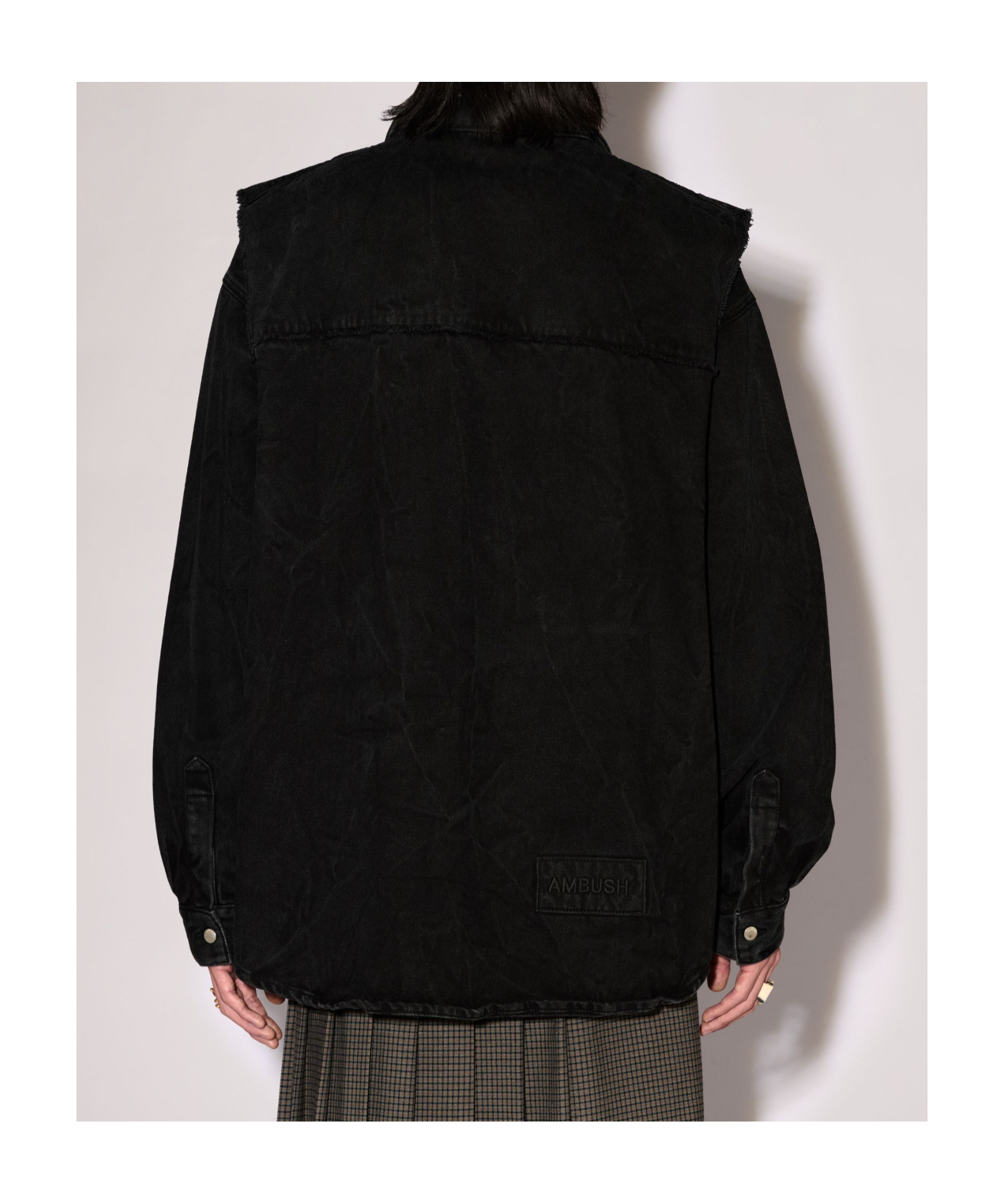 Shop Ambush Layered Denim Jacket In Black