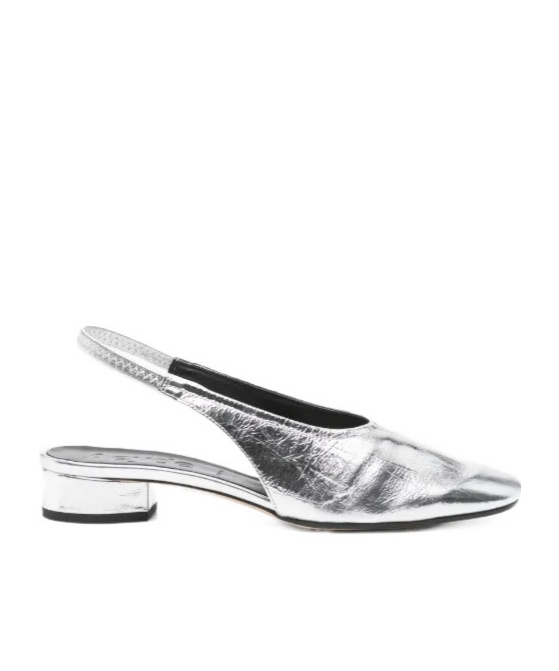 Aeyde Dua Slingback Pumps In Silver