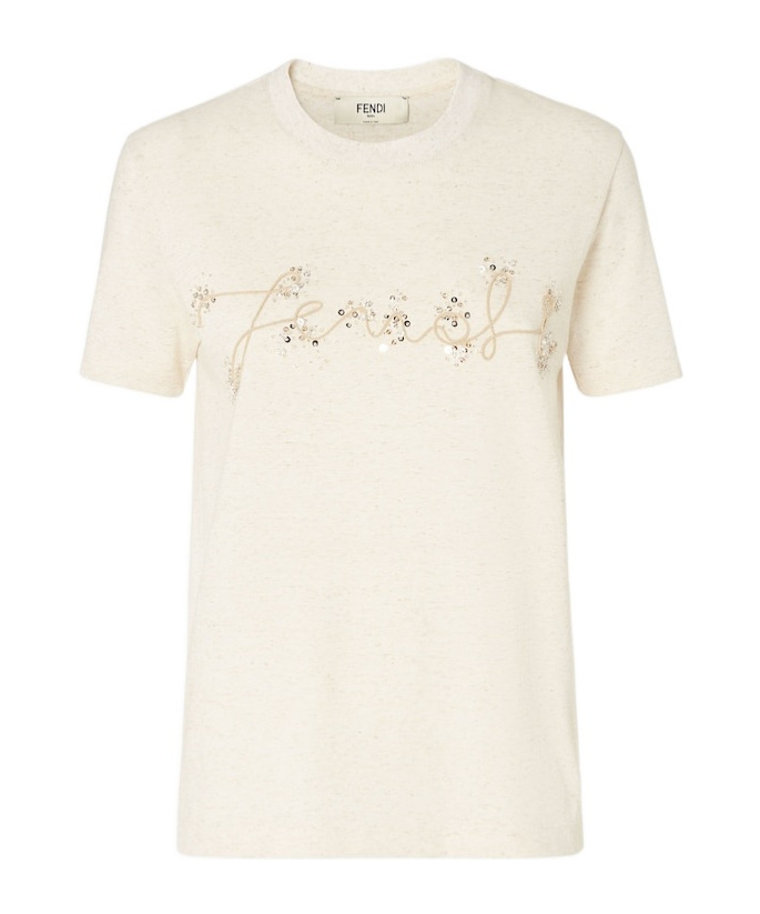 Fendi Linen And Cotton T-shirt