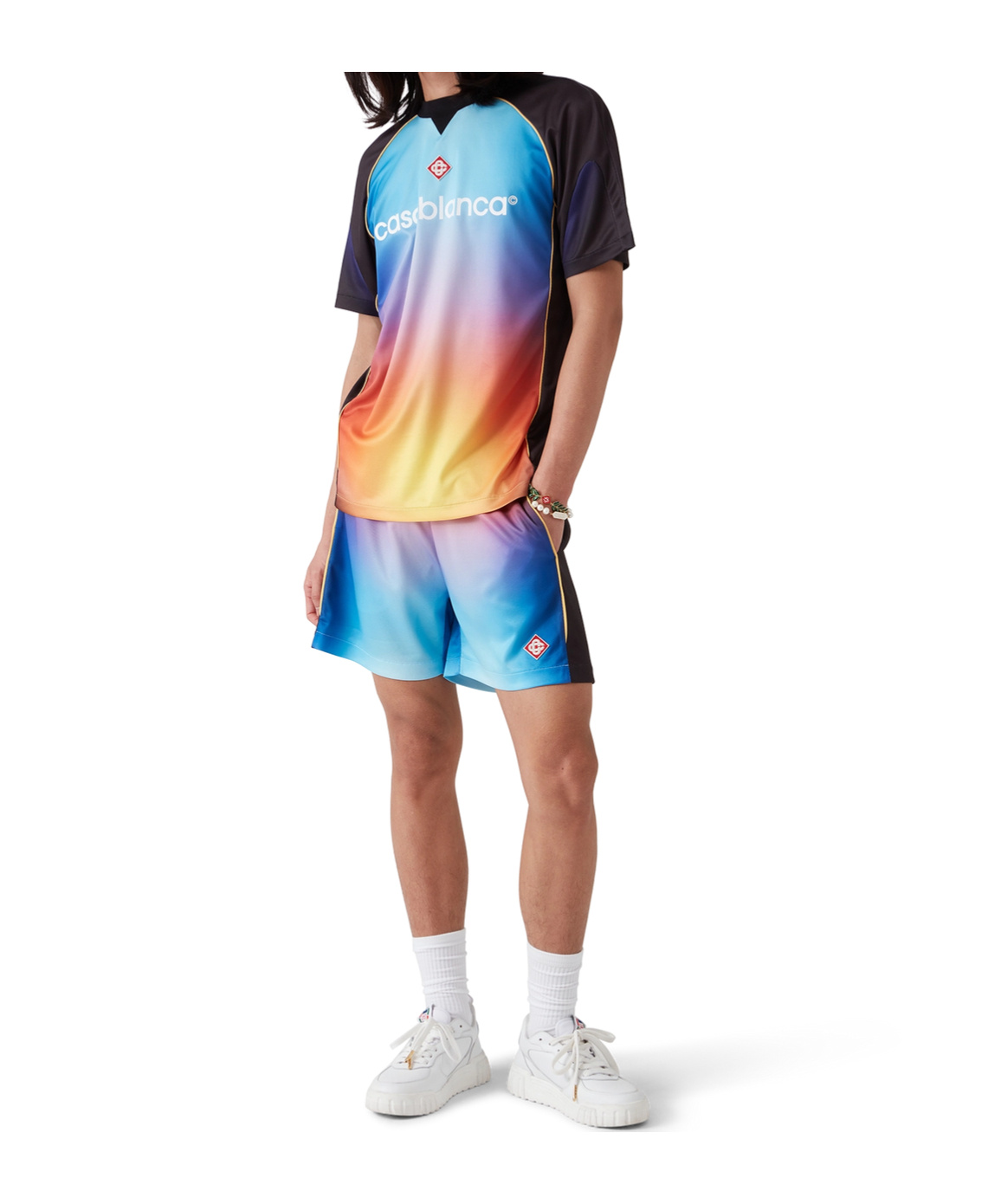 Shop Casablanca Birdseye Shorts In Blue