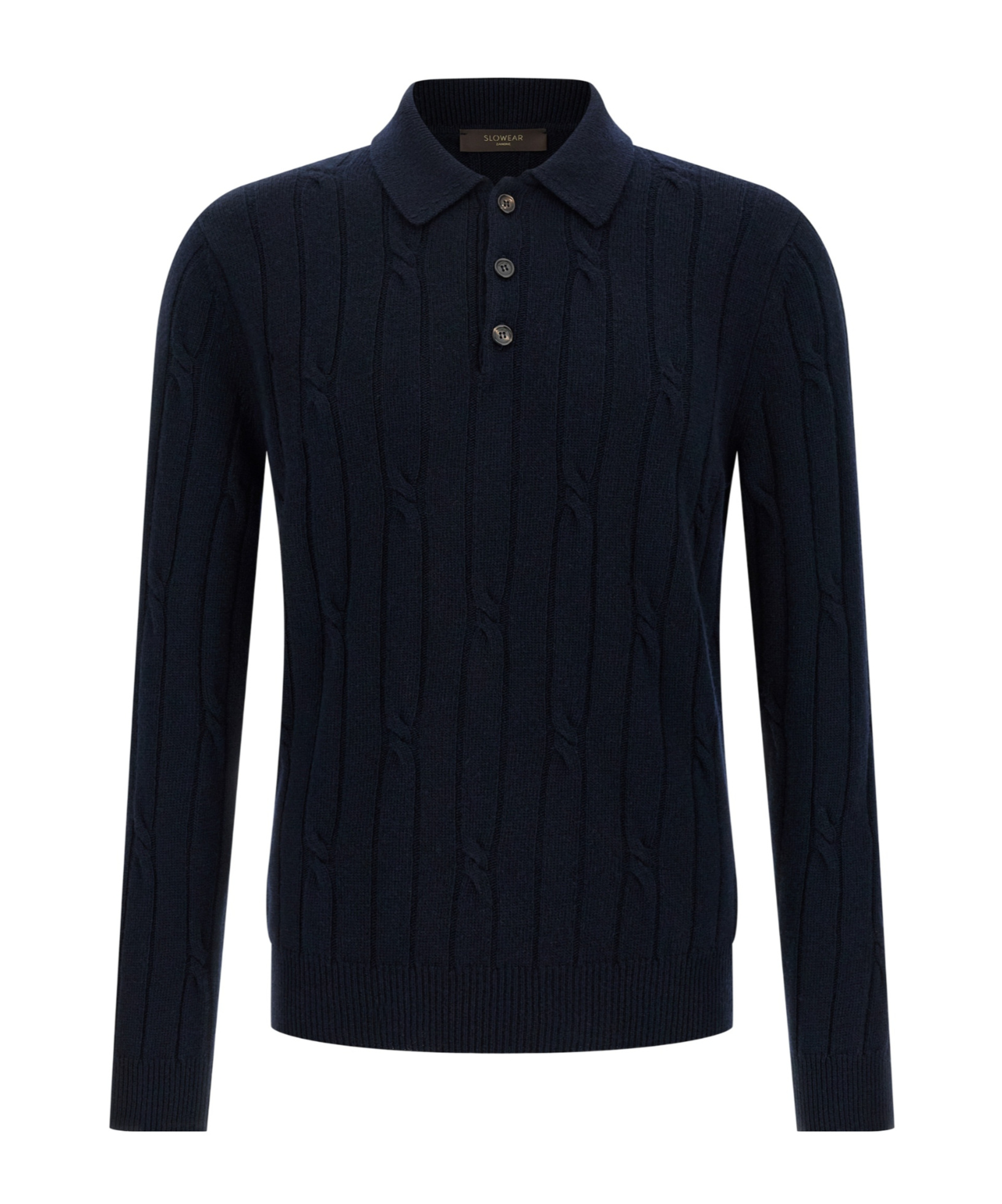 Zanone Cable-knit Button-placket Polo Shirt In Blue