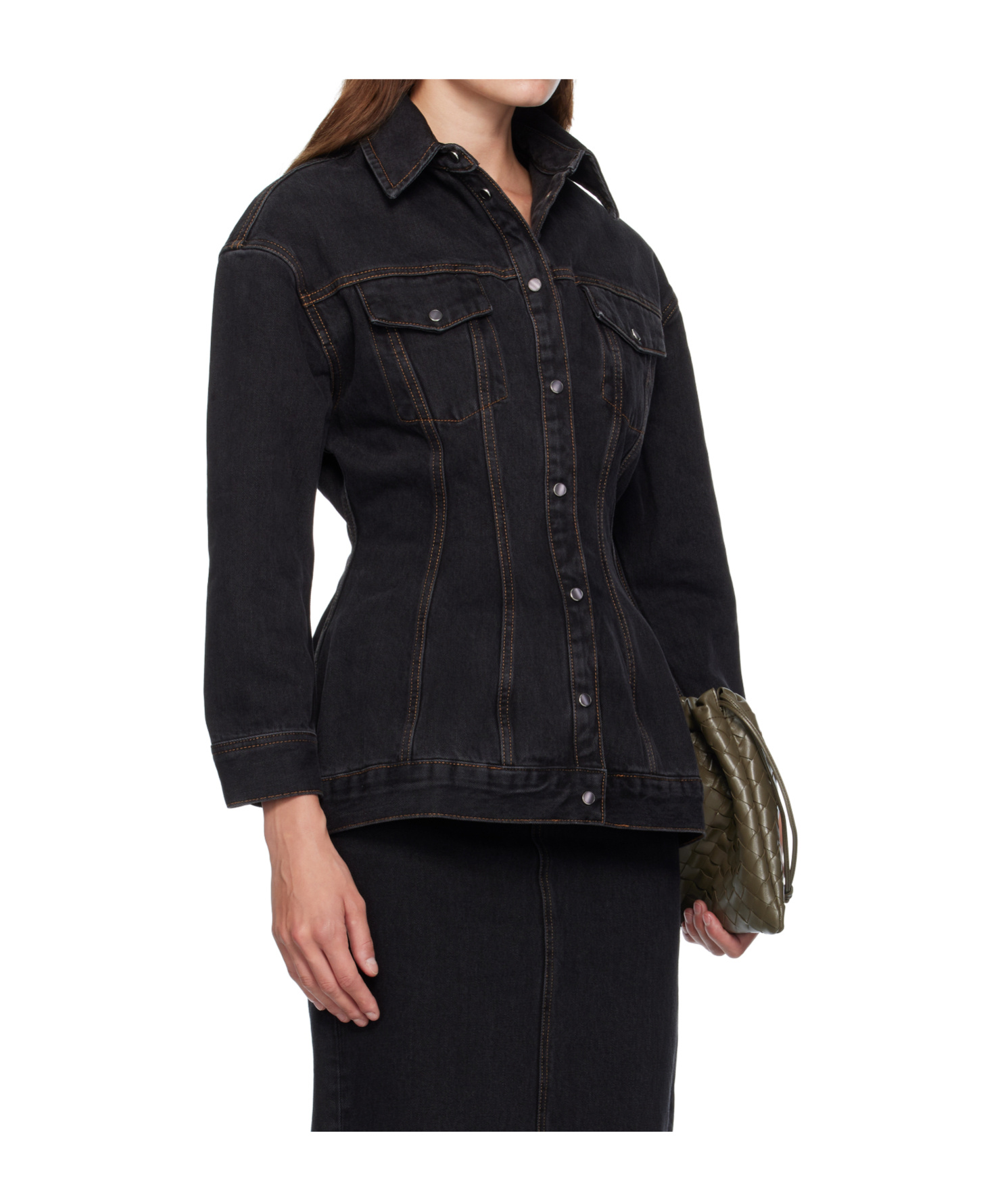 Wardrobe.nyc Denim Jacket With Nipped Waist In Black