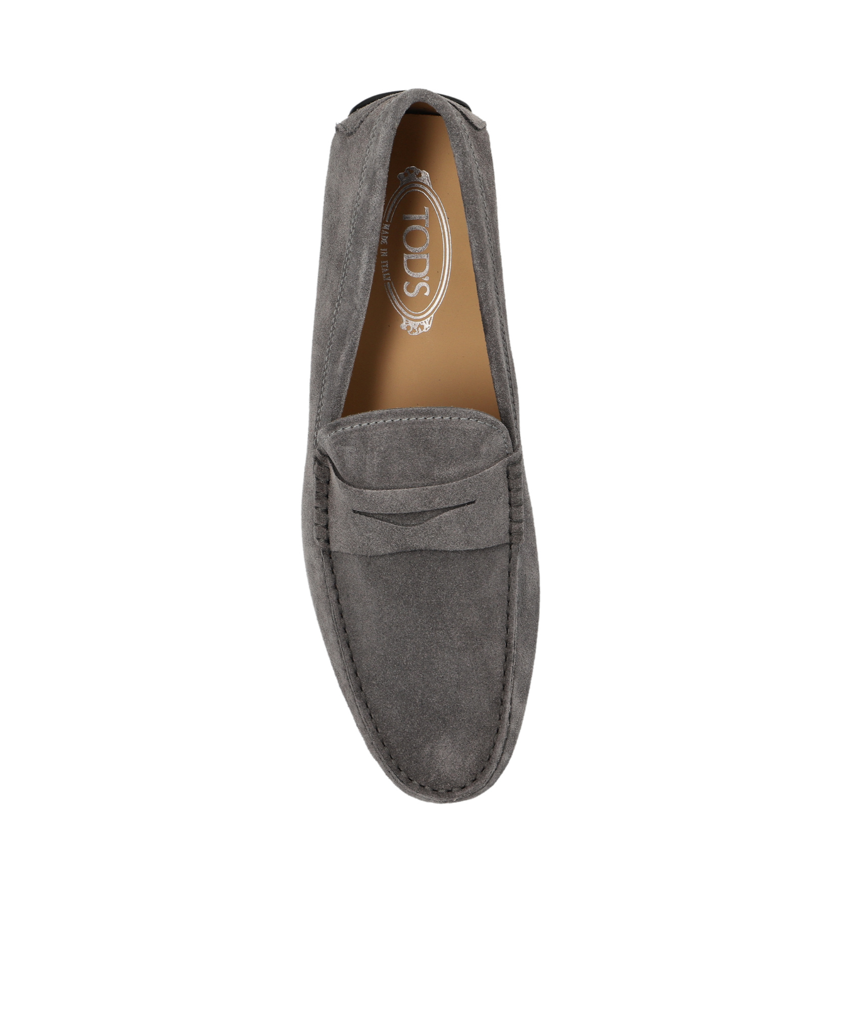 Tod's Round Head Loafer Shoes In Gray