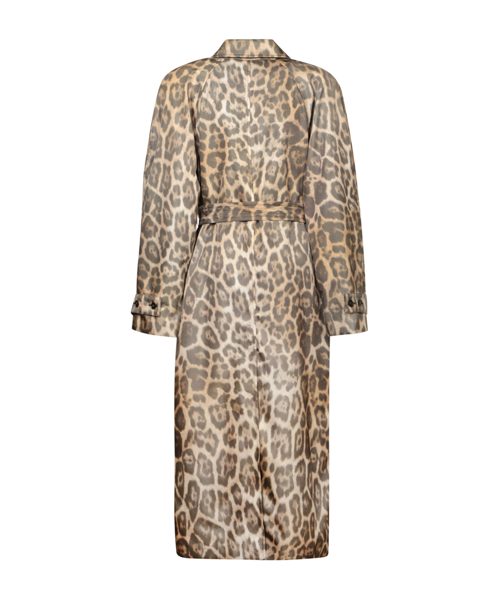 Stella Mccartney Oversized Leopard Trench In Nude