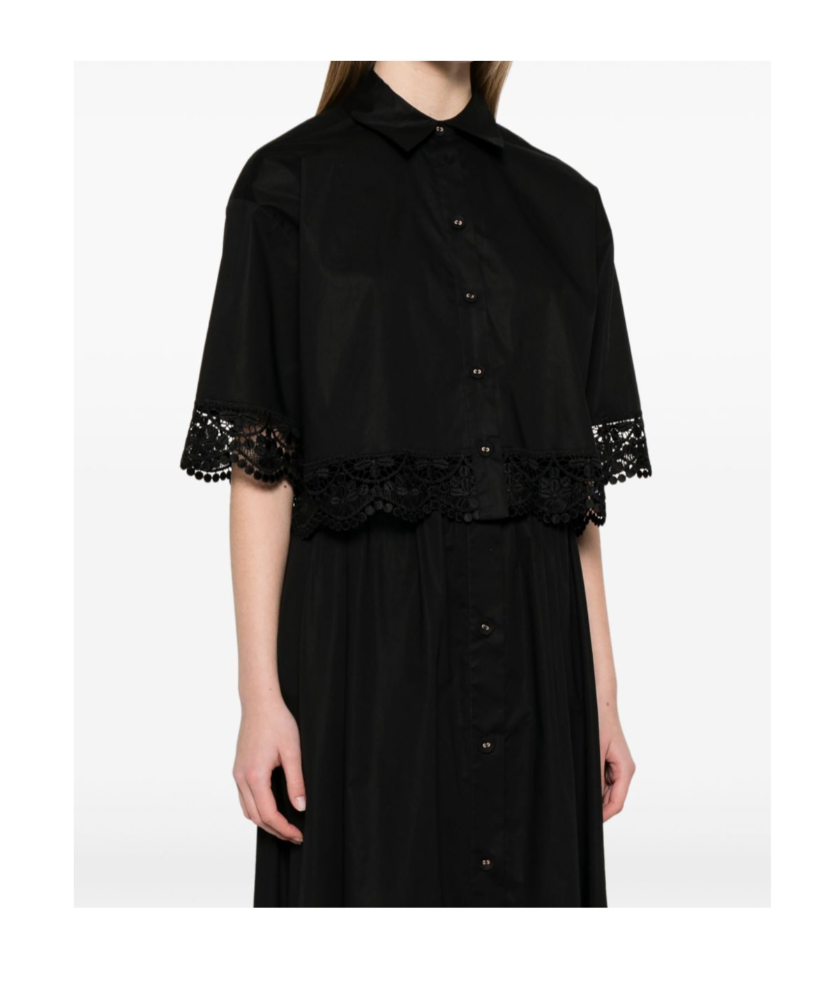 Shop Twinset Lace-trim Shirt