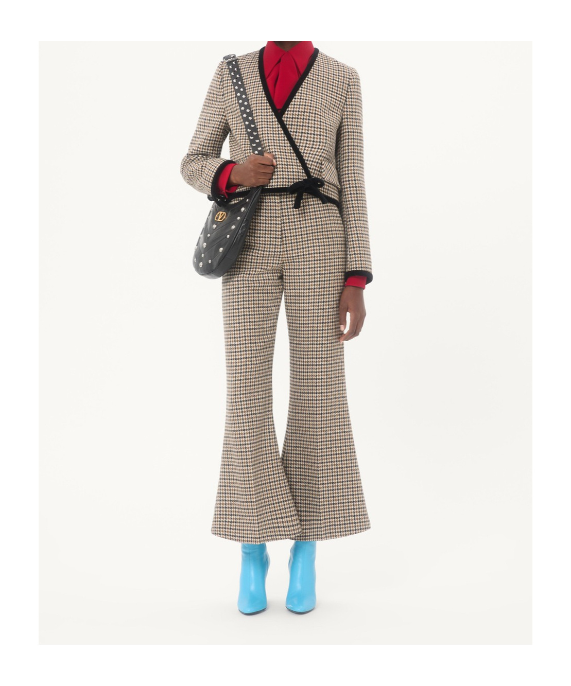 Valentino Houndstooth Casual Pants In Multi