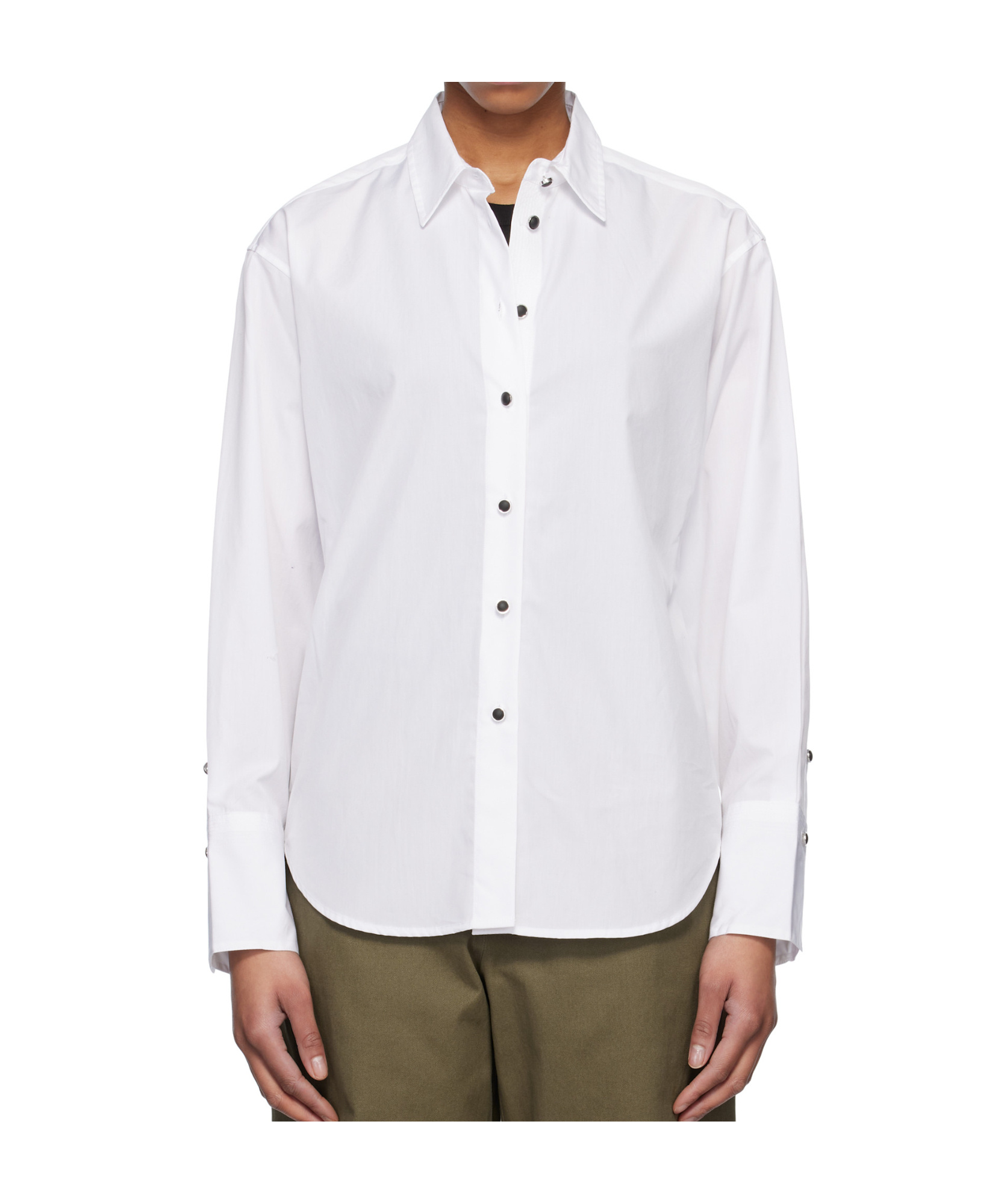 Rag & Bone Lapel Long Sleeve Shirt In White