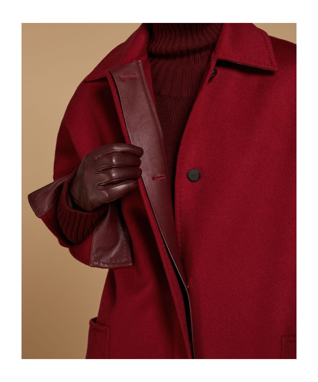 Max Mara Long-sleeved Cashmere Coat In Red