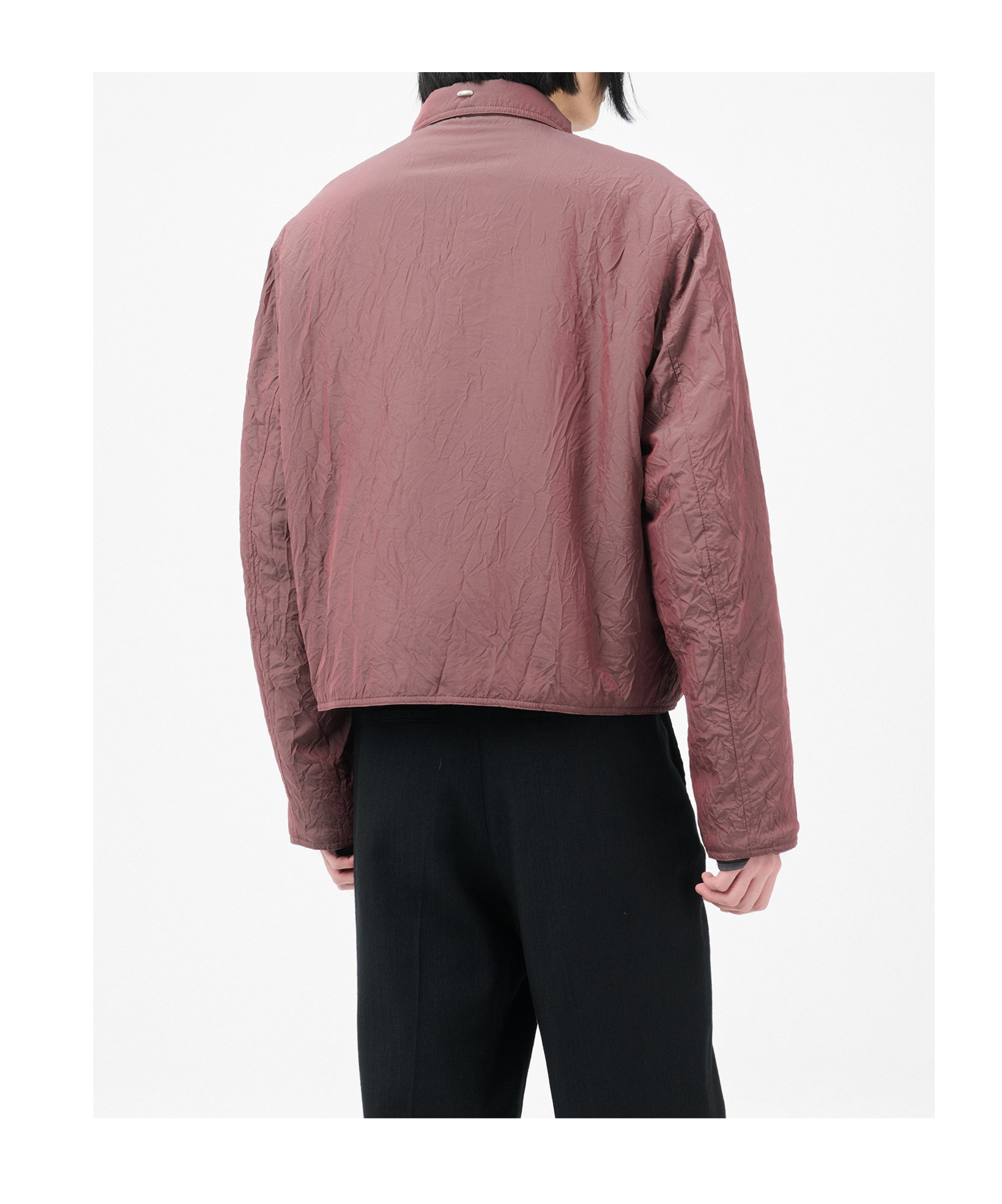 Our Legacy Mens Shining Cherry Slight Classic-collar Nylon Jacket In Red
