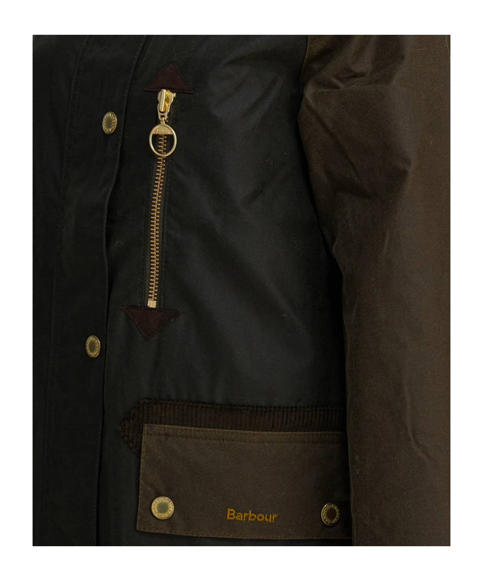 Barbour Singled Breasted Zip Detailed Coat In Green