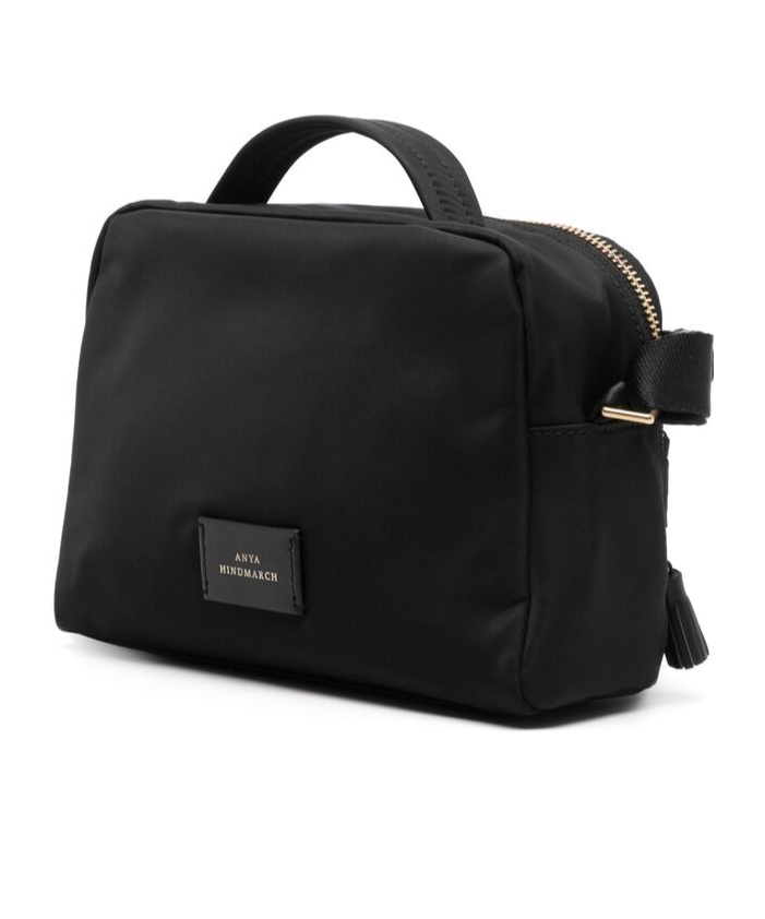 Anya Hindmarch Eyes Patch Zipped Shoulder Bag In Black