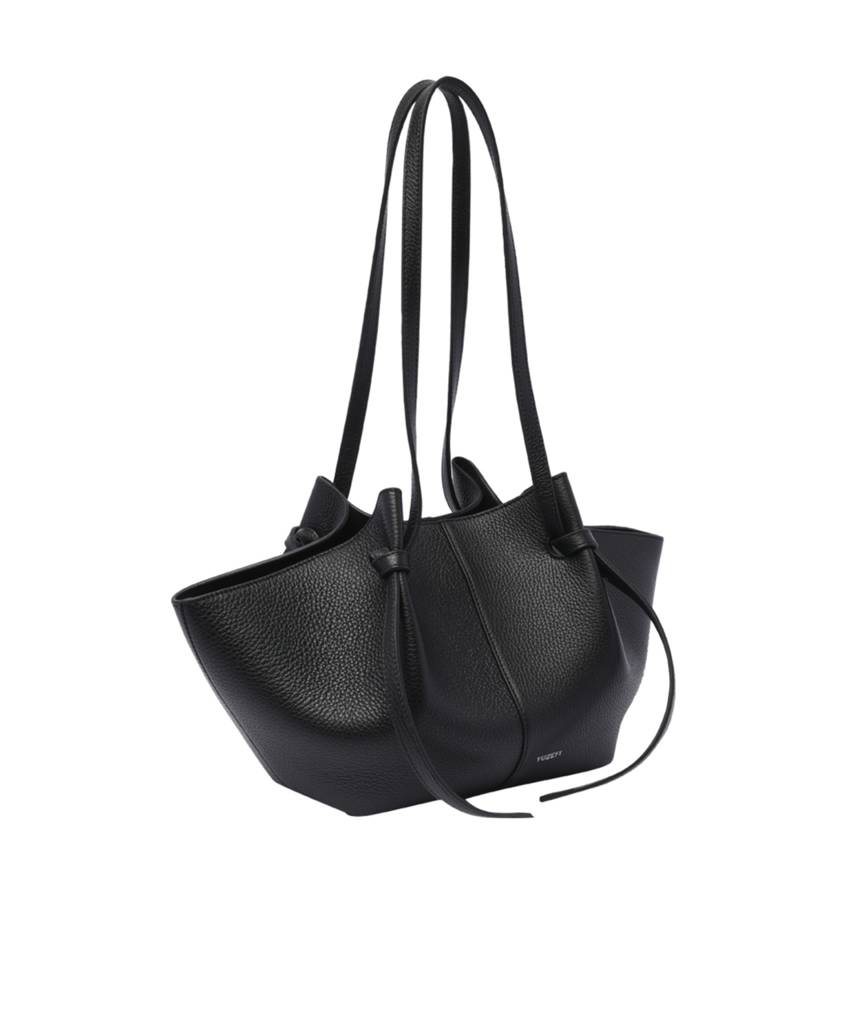Yuzefi Large Mochi Pebble-grain Shoulder Bag In Black