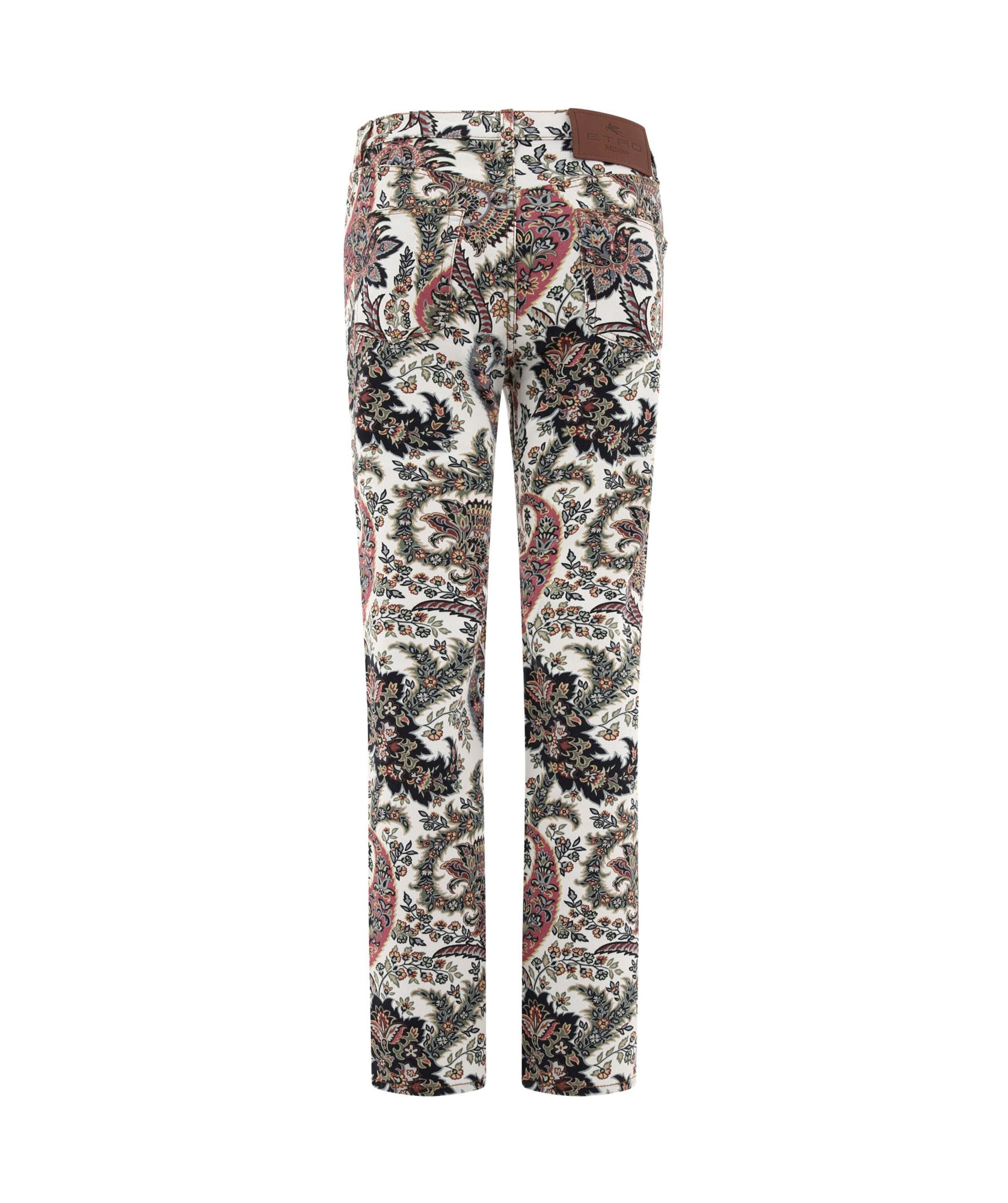 Shop Etro Jeans With Paisley Print In Multicolor