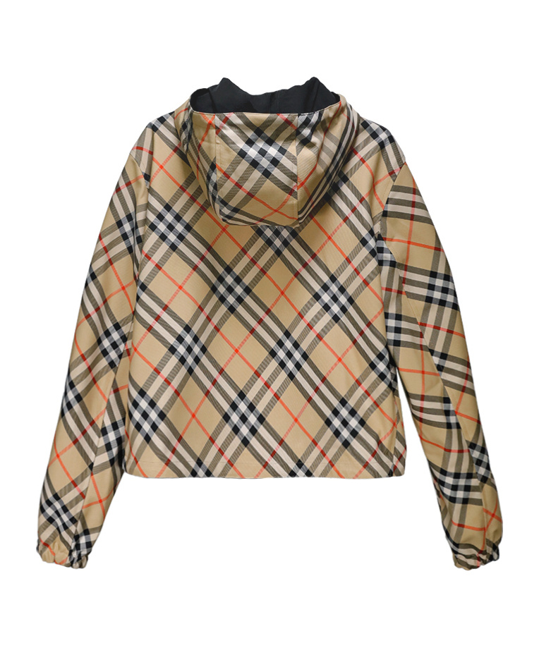 Burberry Cropped Reversible Check Jacket In Multicolor